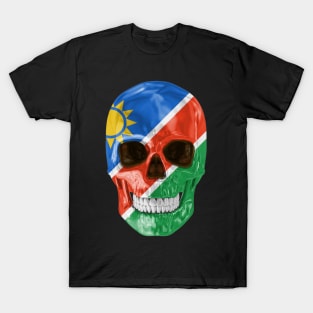 Namibia Flag Skull - Gift for Namibian With Roots From Namibia T-Shirt